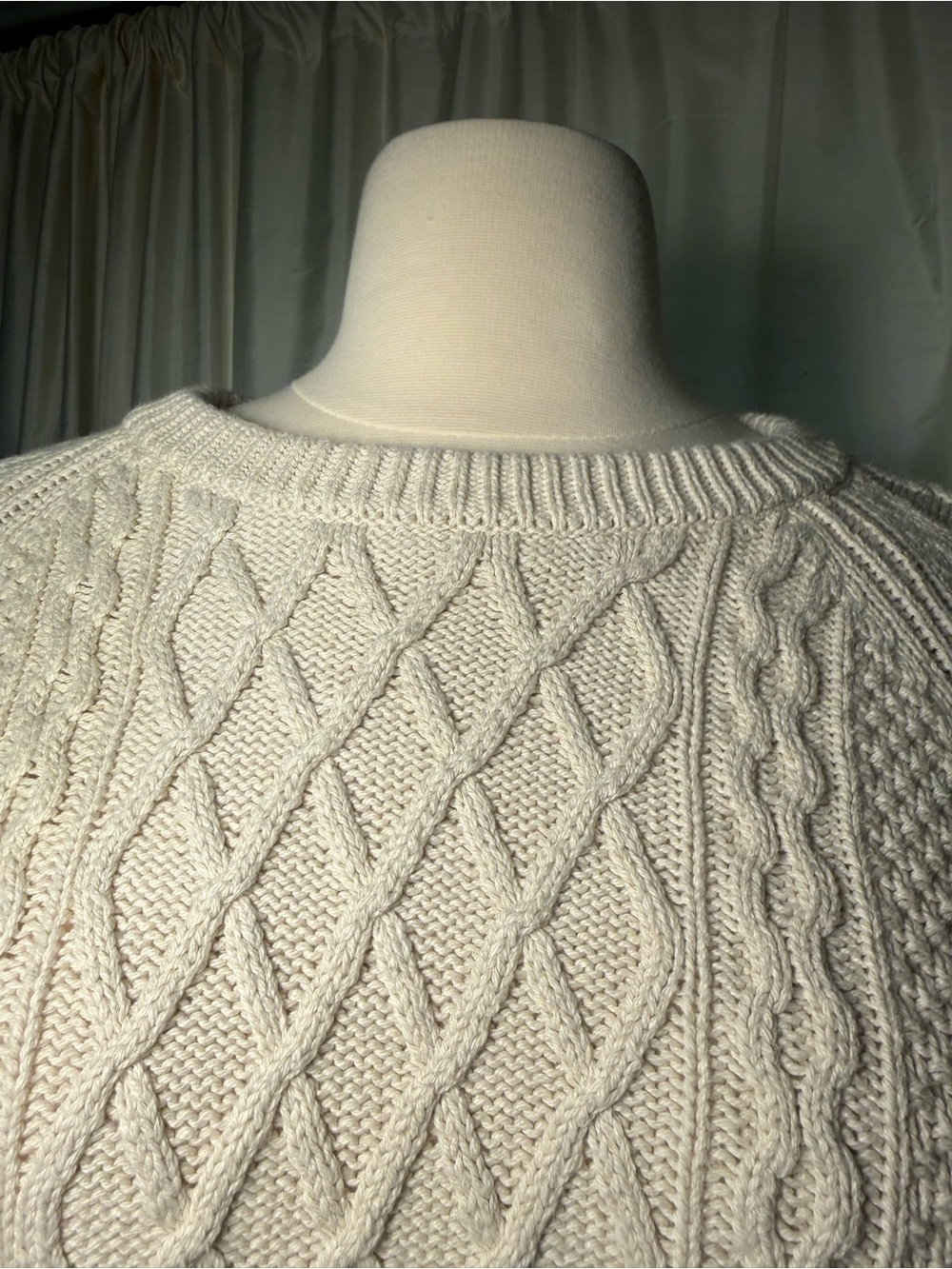 Vintage J. Crew Textured Cotton Cable Crewneck Sweater in Off-White - Picture 4 of 8